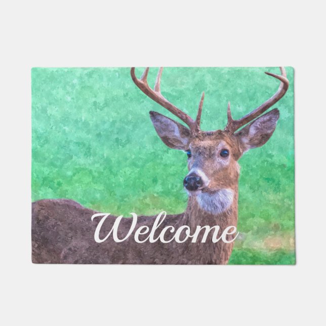 Seven Point Buck Painterly Welcome Doormat Fußmatte (Vorderseite)