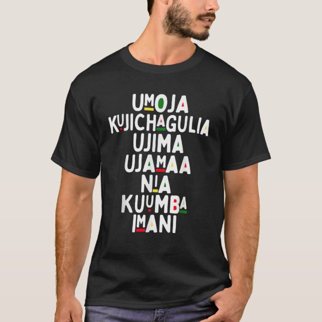 Seven Principles Of Kwanzaa African American Holid T-Shirt (Vorderseite)