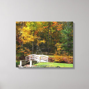 Seven Springs Fall Bridge I Herbst Landschaft Leinwanddruck