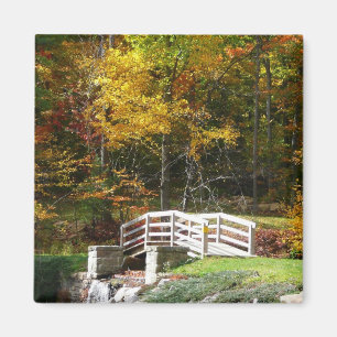 Seven Springs Fall Bridge I Herbst Landschaft Magnet
