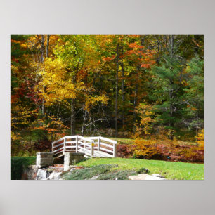 Seven Springs Fall Bridge I Herbst Landschaft Poster