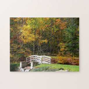 Seven Springs Fall Bridge I Herbst Landschaft Puzzle