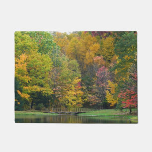 Seven Springs Fall Bridge II Herbstlandschaft Fußmatte