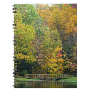 Seven Springs Fall Bridge II Herbstlandschaft Notizblock