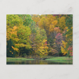 Seven Springs Fall Bridge II Herbstlandschaft Postkarte