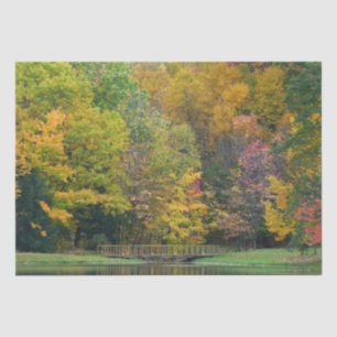 Seven Springs Fall Bridge II Herbstlandschaft Seidenpapier
