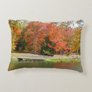 Seven Springs Fall Bridge III Herbstlandschaft Dekokissen