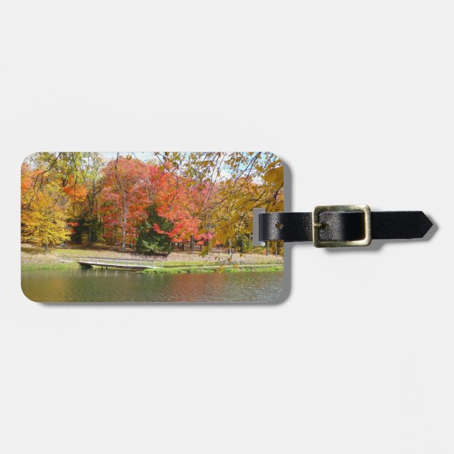 Seven Springs Fall Bridge III Herbstlandschaft Gepäckanhänger (Vorderseite horizontal)