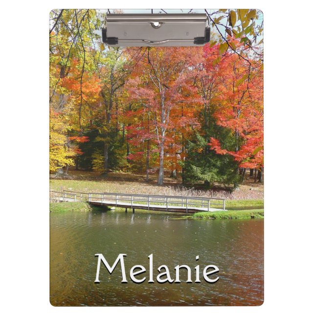Seven Springs Fall Bridge III Herbstlandschaft Klemmbrett (Vorderseite)