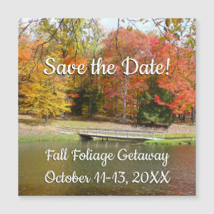 Seven Springs Fall Bridge III Herbstlandschaft Magnetkarte