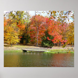 Seven Springs Fall Bridge III Herbstlandschaft Poster