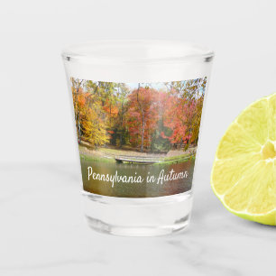 Seven Springs Fall Bridge III Herbstlandschaft Schnapsglas