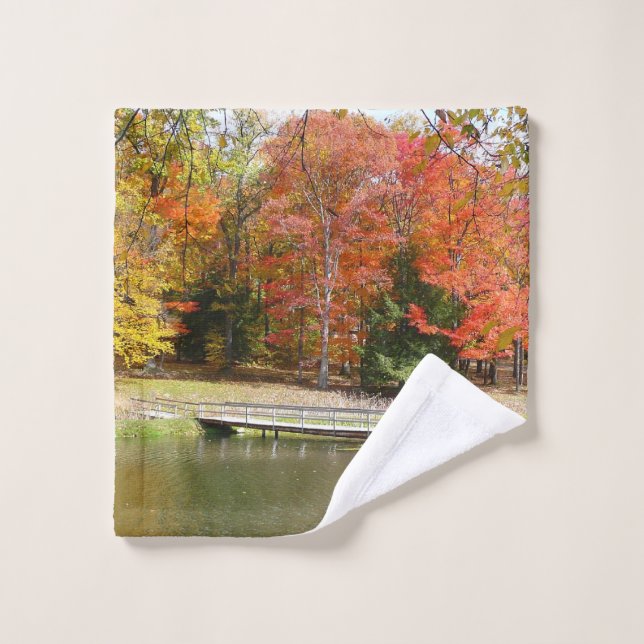 Seven Springs Fall Bridge III Herbstlandschaft Waschlappen (Waschlappen)