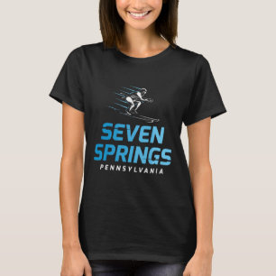 Seven Springs Pennsylvania Skigebiet Retro Skifahr T-Shirt