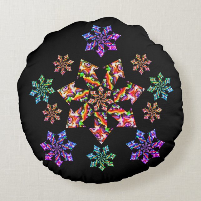 Seven Star Mantis Rundes Kissen (Rückseite)