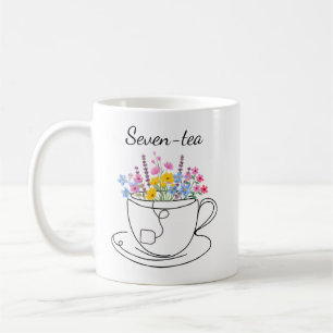Seven-Tea 70. Geburtstag Whimsical Fun Floral Kaffeetasse