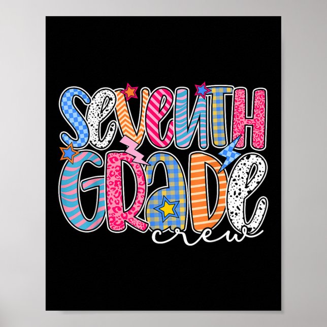 Seventh Grade Crew 7th Grade Back To School Teache Poster (Vorne)