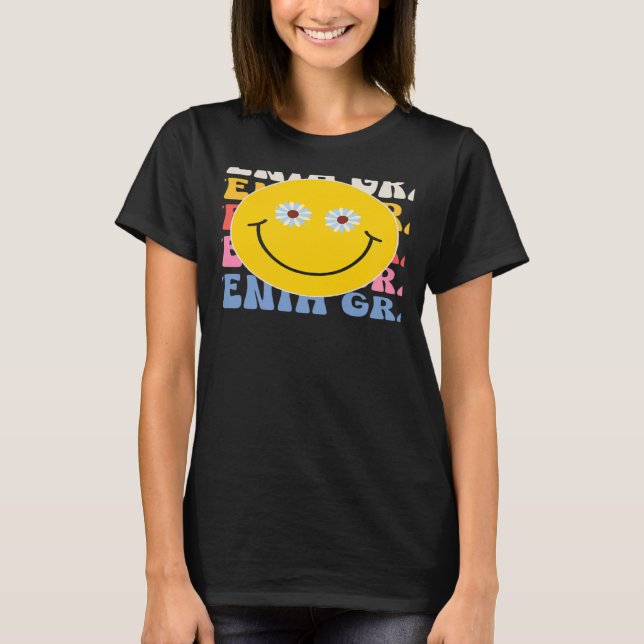 Seventh Grade Smile Groovy Back To School 7th Grad T-Shirt (Vorderseite)