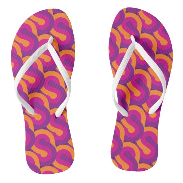 SEVENTIES RETRO PATTERN FLIP FLOPS (Fußbett)