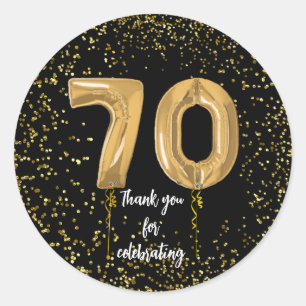 Seventieth Birthday Party Gefallen Stickers