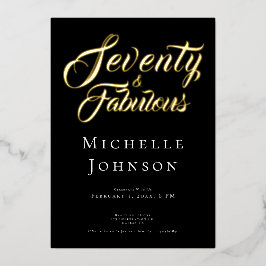 Seventy and Fabulous Minimal Pink 70th Birthday Folieneinladung