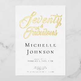 Seventy and Fabulous Minimal Pink 70th Birthday Folieneinladung