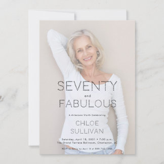 Seventy and Fabulous Photo 70th Birthday Party Einladung