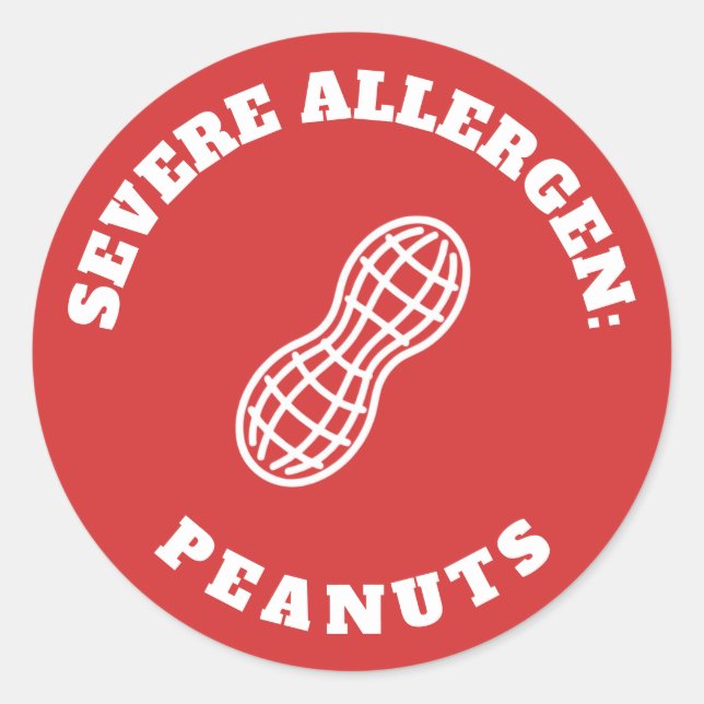 Severe Peanut Allergy Warning Sticker Medical Aler (Vorderseite)