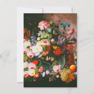 Severin Roesen - noch Leben der Blumen und der Dankeskarte