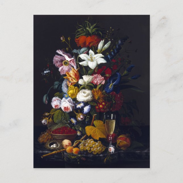 Severin Roesen Viktorianisch Bouquet Postkarte (Vorderseite)