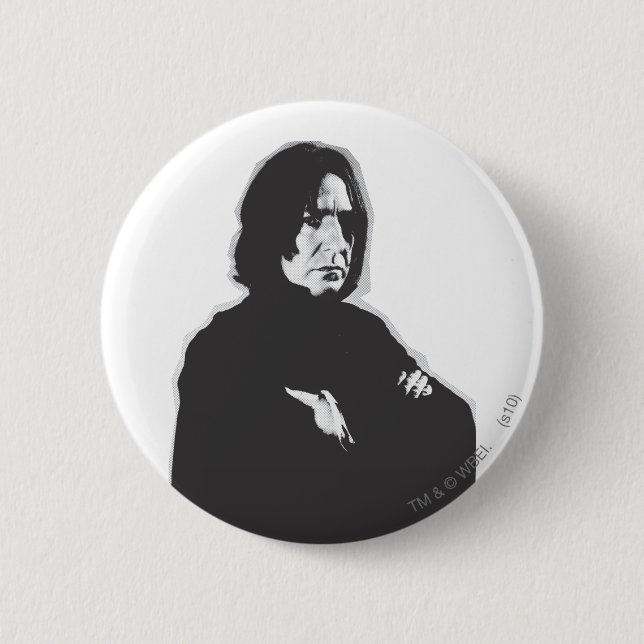 Severus Snape Arms Crossed B-W Button (Vorderseite)