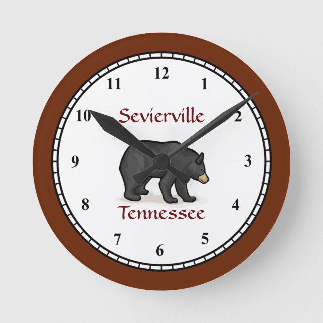 Sevierville Tennessee Clock Runde Wanduhr (Vorderseite)