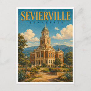 Sevierville Tennessee Gerichtsgebäude GeoSaga Postkarte