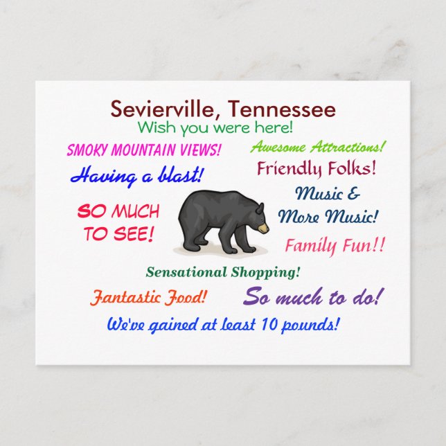 Sevierville, Tennessee Postkarte (Vorderseite)