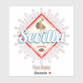 Sevilla Andalusien Spanien Retro Flamenco Vintag Aufkleber