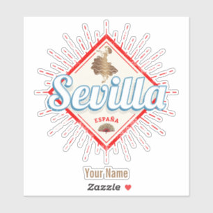 Sevilla Andalusien Spanien Retro Flamenco Vintag Aufkleber
