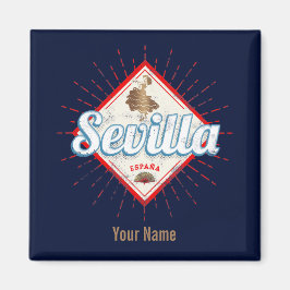 Sevilla Andalusien Spanien Retro Flamenco Vintag Magnet