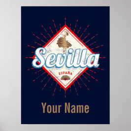Sevilla Andalusien Spanien Retro Flamenco Vintag Poster