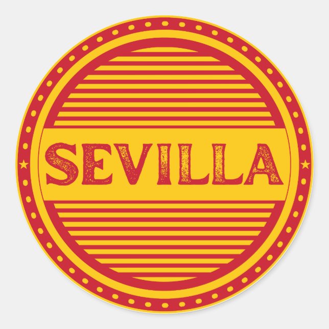 Sevilla City Pride Emblem – Spanish Identity Runder Aufkleber (Vorderseite)