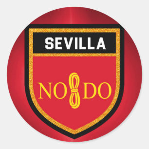Sevilla Flag Runder Aufkleber