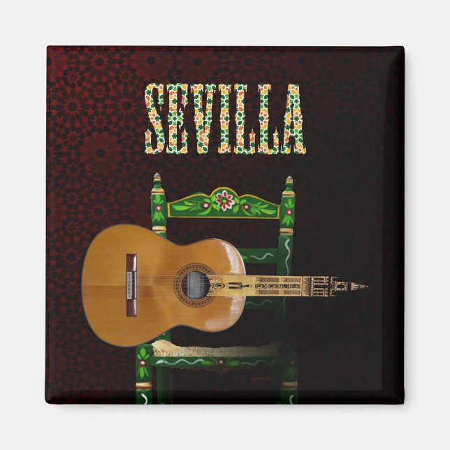 SEVILLA. Flämische Gitarre mit Giralda von Magnet (Vorne)