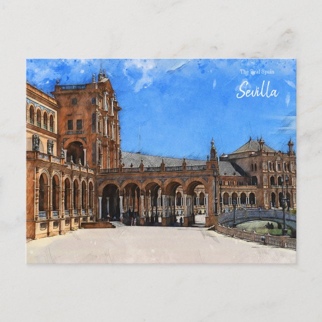 Sevilla Plaza de Espana Postcard Postkarte (Vorderseite)