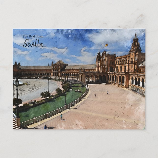Sevilla Plaza de Espana Postcard Postkarte (Vorderseite)