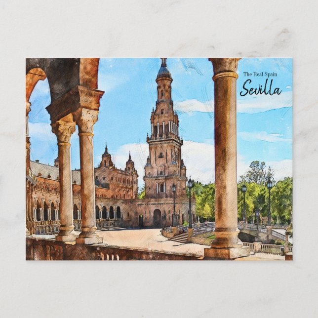 Sevilla Plaza de Espana Postcard Postkarte (Vorderseite)