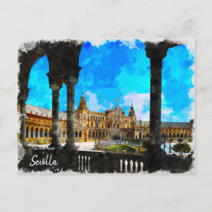 Sevilla Plaza de Espana Postcard Postkarte