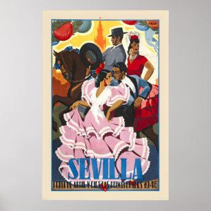 Sevilla Seville Spanien Espania Iberia Vintage Poster