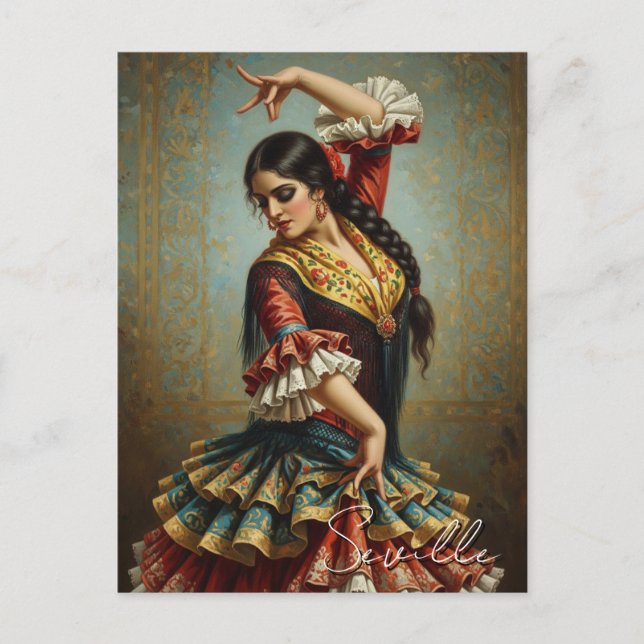 Sevilla Spain Flamenco Dancer Postkarte (Vorderseite)