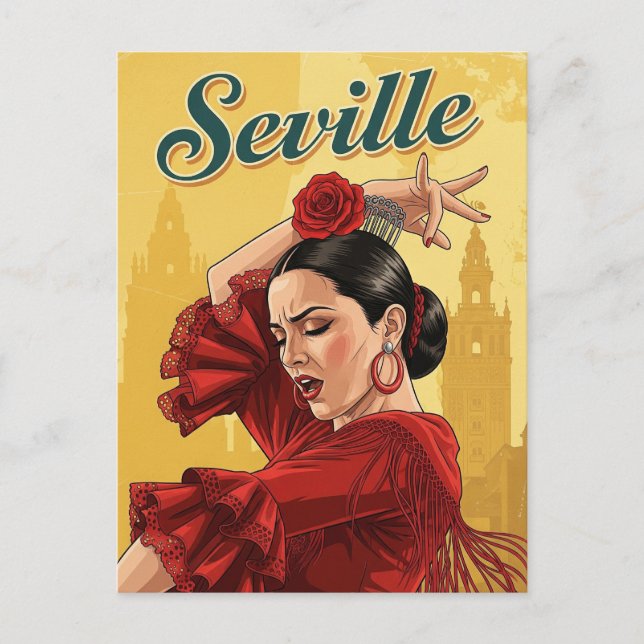 Sevilla Spain Flamenco Dancer Postkarte (Vorderseite)