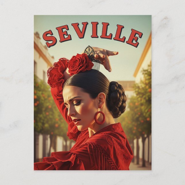 Sevilla Spain Flamenco Dancer Postkarte (Vorderseite)