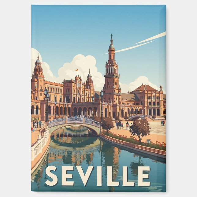 Sevilla Spain Plaza de Espana Magnet (Vorderseite)